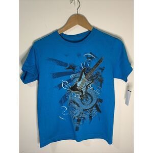 Audio Council Turquoise Short Sleeve T-Shirt Size Youth Small Guitar SS6790Y